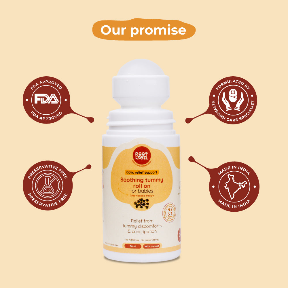 Colic Tummy Roll-On For Babies | For Stomach discomforts & Gassiness | 0+ m | 50 ml