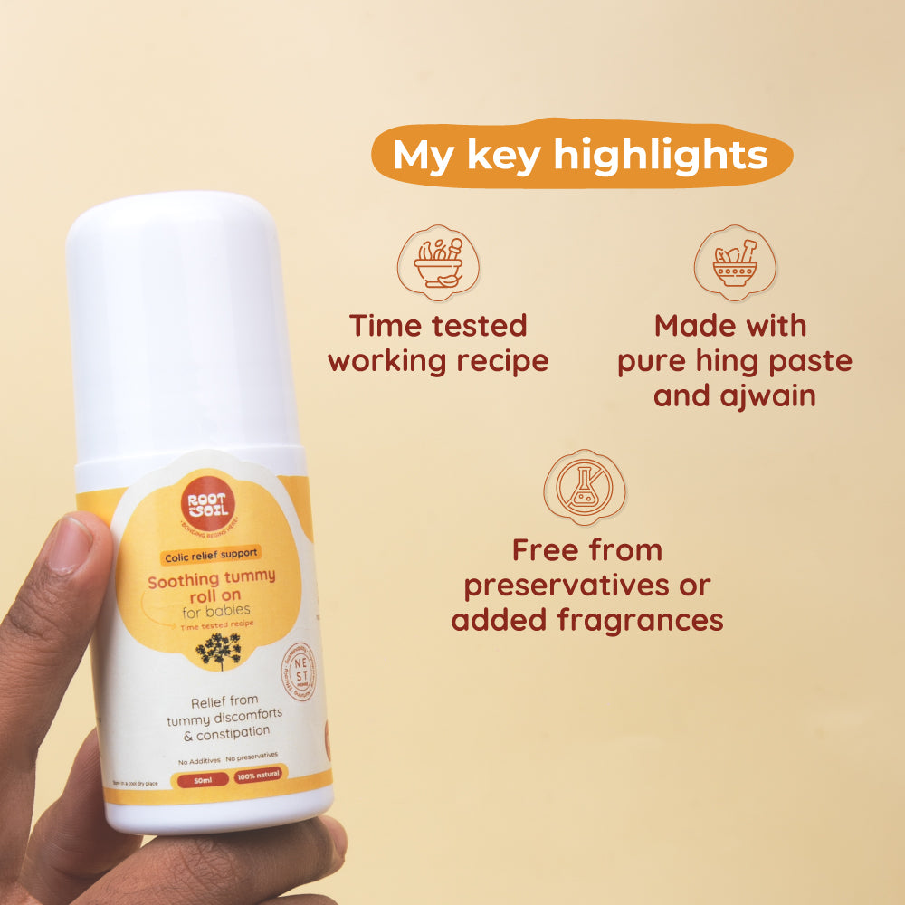 Colic Tummy Roll-On For Babies | For Stomach discomforts & Gassiness | 0+ m | 50 ml