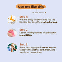 Baby Laundry Wash Bar | Unscented & Rash free baby clothes | 100 g