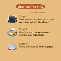 Baby Bottle & Dish Wash Bar With Charcoal | Safe & Effective Cleaning | 0+ m | 100 g