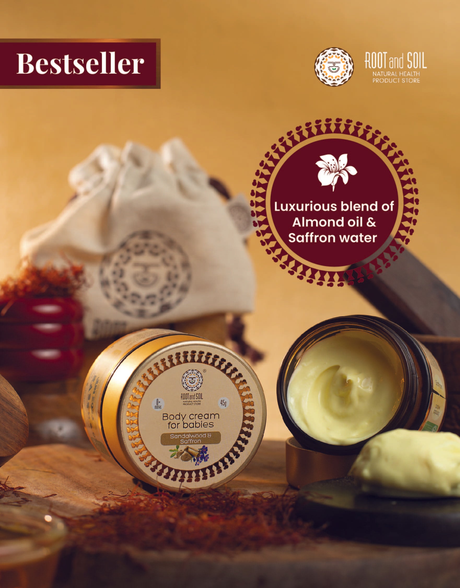 Saffron Baby Cream in India Root And Soil's Best Baby Lotion for