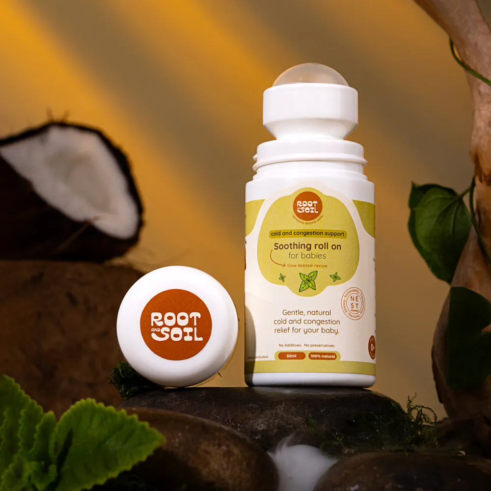 Root and Soil Cold and Congestion Relief Roll-On 50ml – natural vapor rub for babies