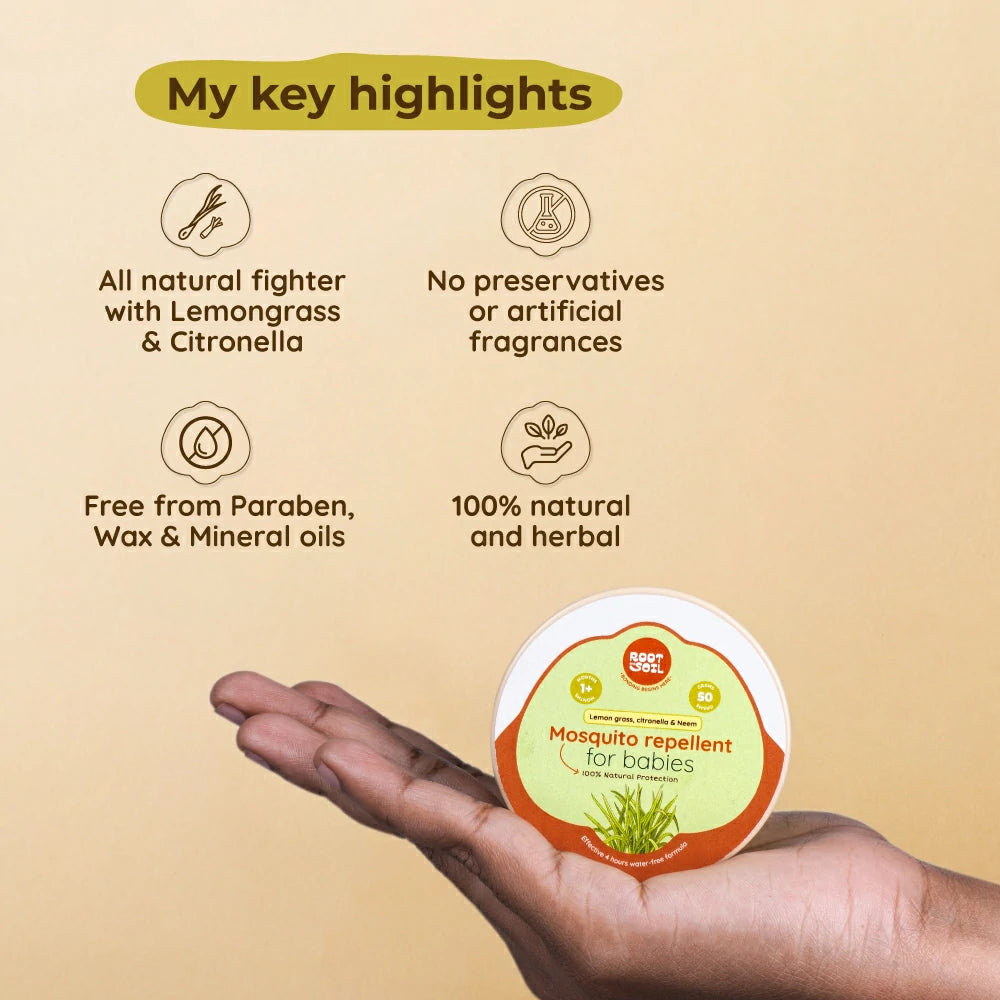 Mosquito Repellent for Babies with Lemongrass & Citronella | Natural Insect Protection | 1+ m