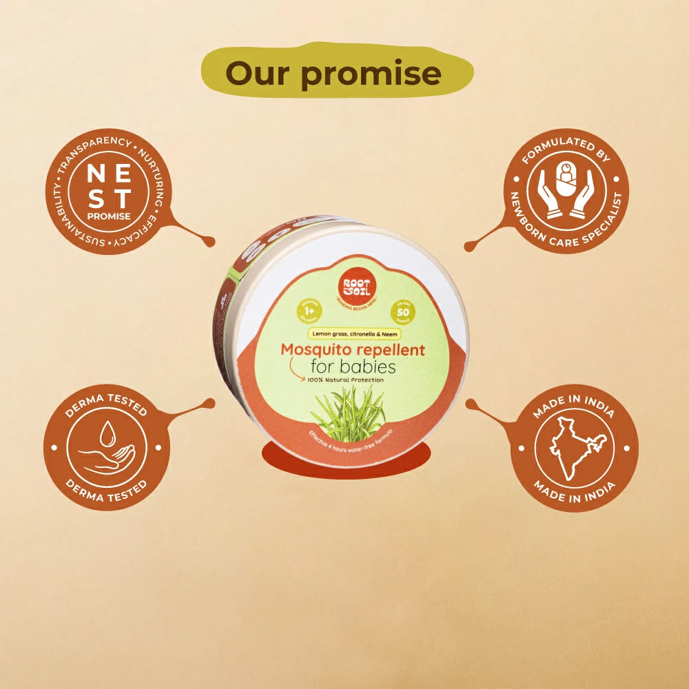 Mosquito Repellent for Babies with Lemongrass & Citronella | Natural Insect Protection | 1+ m