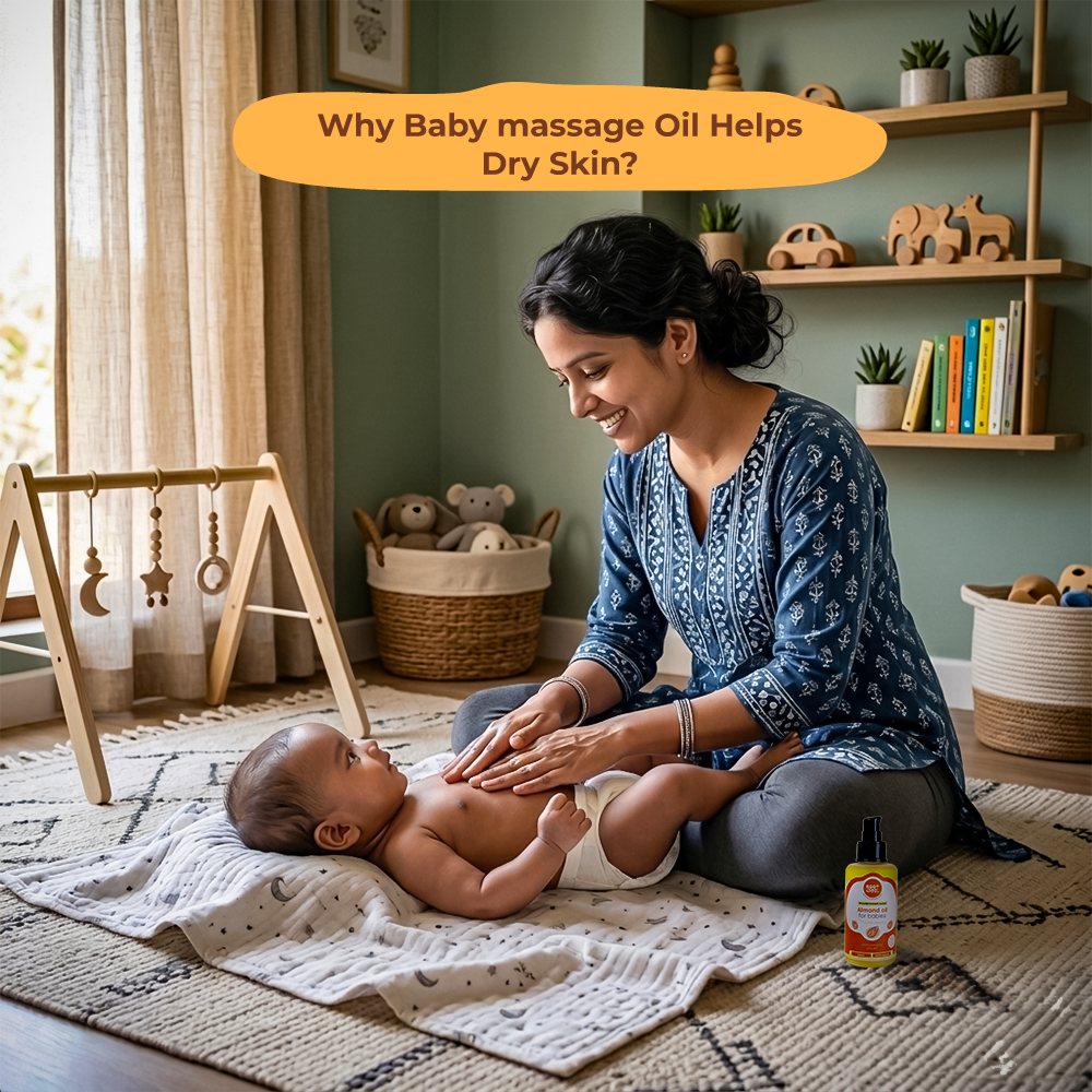 Why Baby massage Oil Helps Dry Skin ?