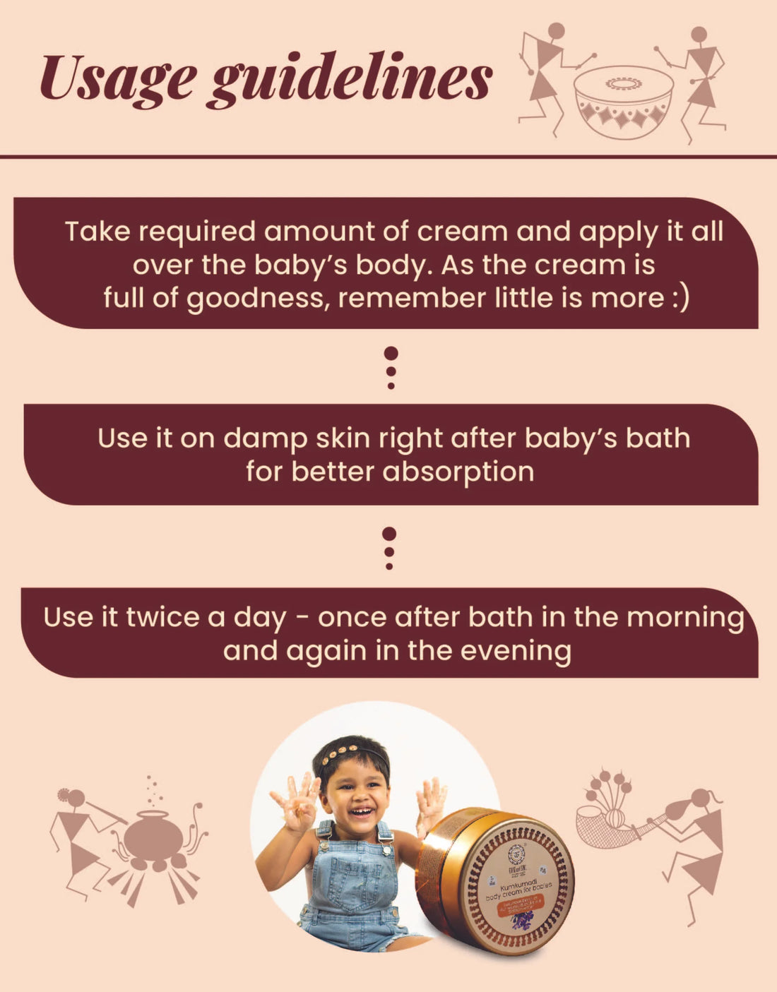 Kumkumadi body cream for babies - 45 g (3+ months to 8 years) Light weight Non greasy formula