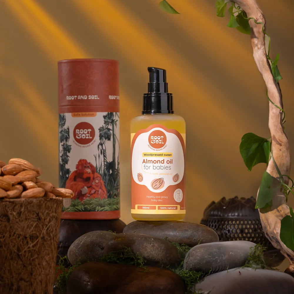 Wood-Pressed Sweet Almond Oil For Babies | Healthy & Glowy Baby Skin  | 0+ m