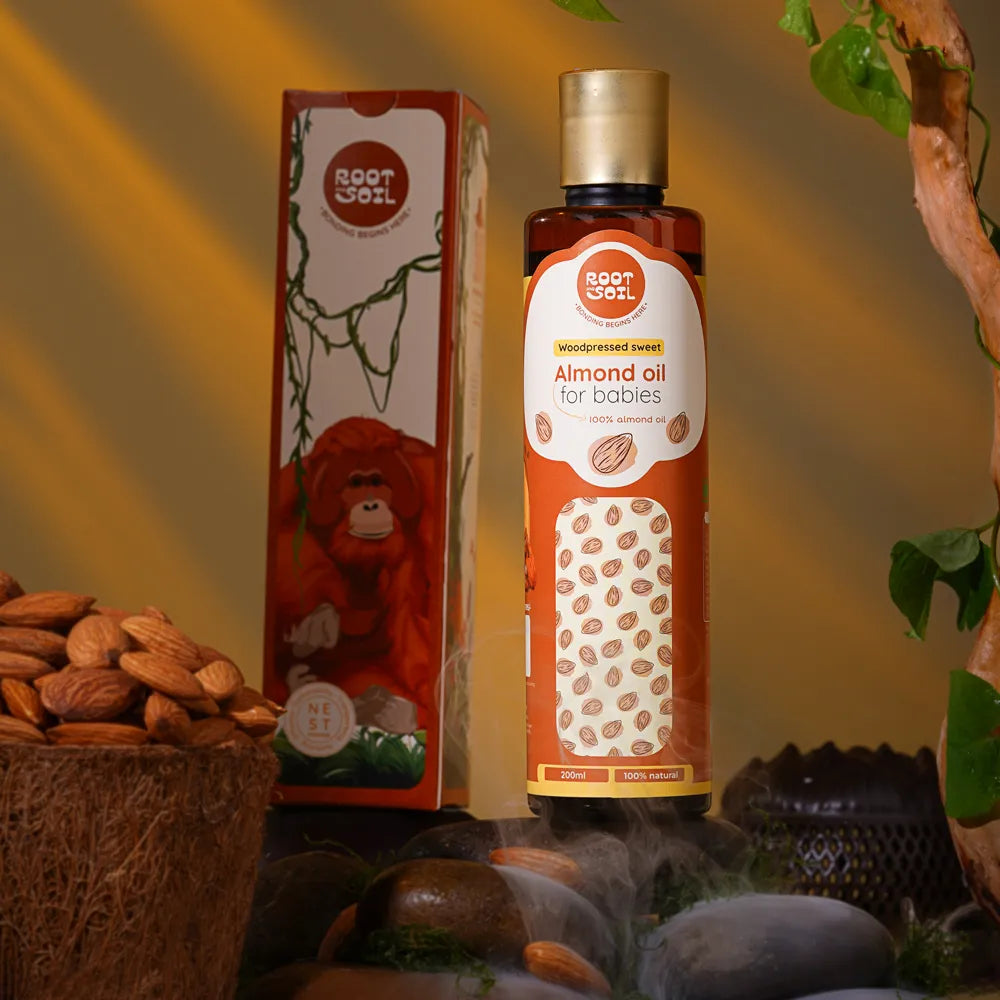 Wood-Pressed Sweet Almond Oil For Babies | Healthy & Glowy Baby Skin  | 0+ m