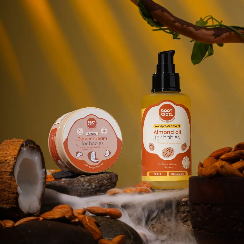 Nurture & Care Duo (Almond Oil + Baby Diaper Rash Balm) – ROOT and SOIL