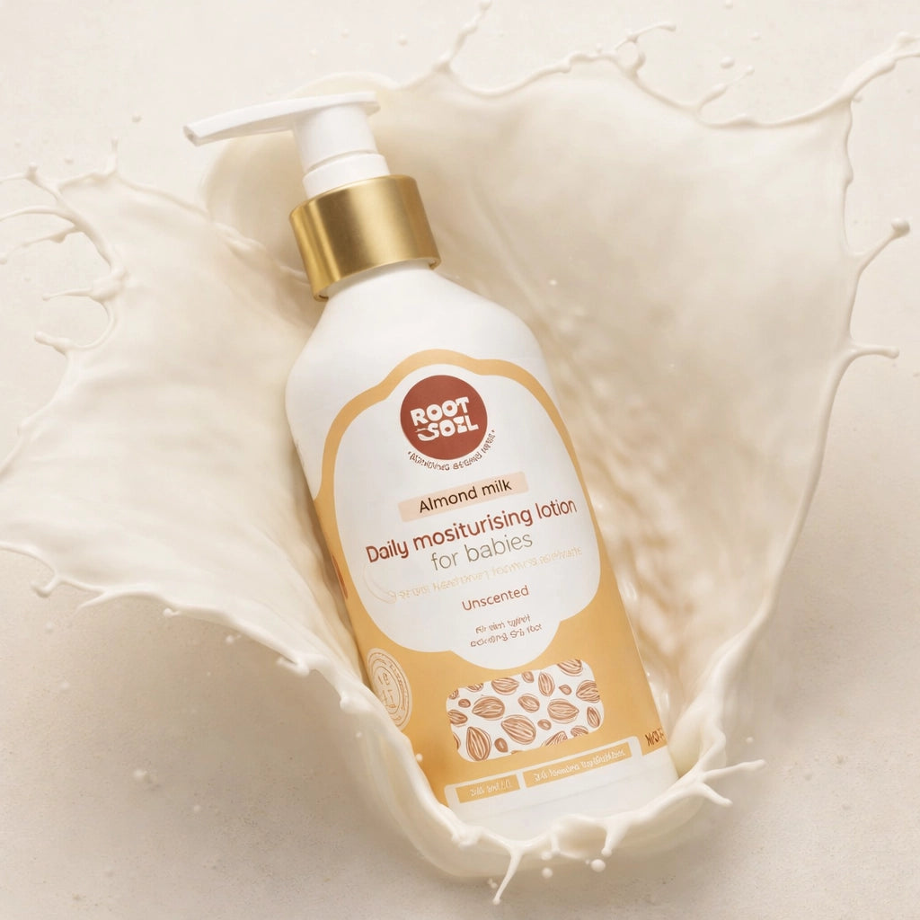 Root and Soil Almond Milk Baby Lotion 210ml – daily moisturizer for soft and healthy baby skin