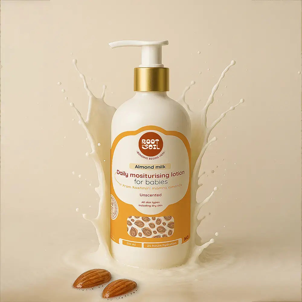 Root and Soil Almond Milk Baby Lotion 210ml – daily moisturizer for soft and healthy baby skin