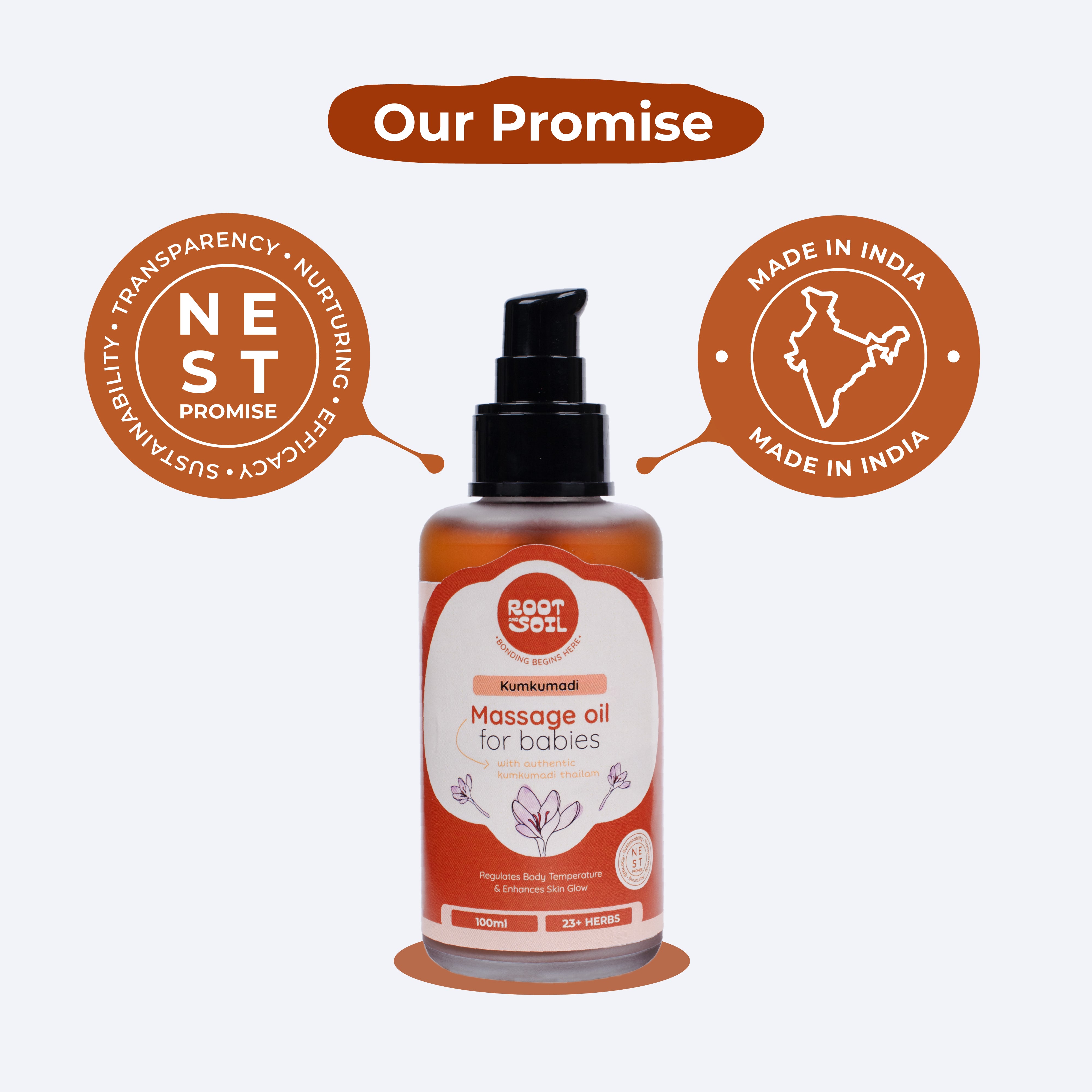 Kumkumadi Baby Massage Oil | Regulates body temperature | 3+ m | 100 ml
