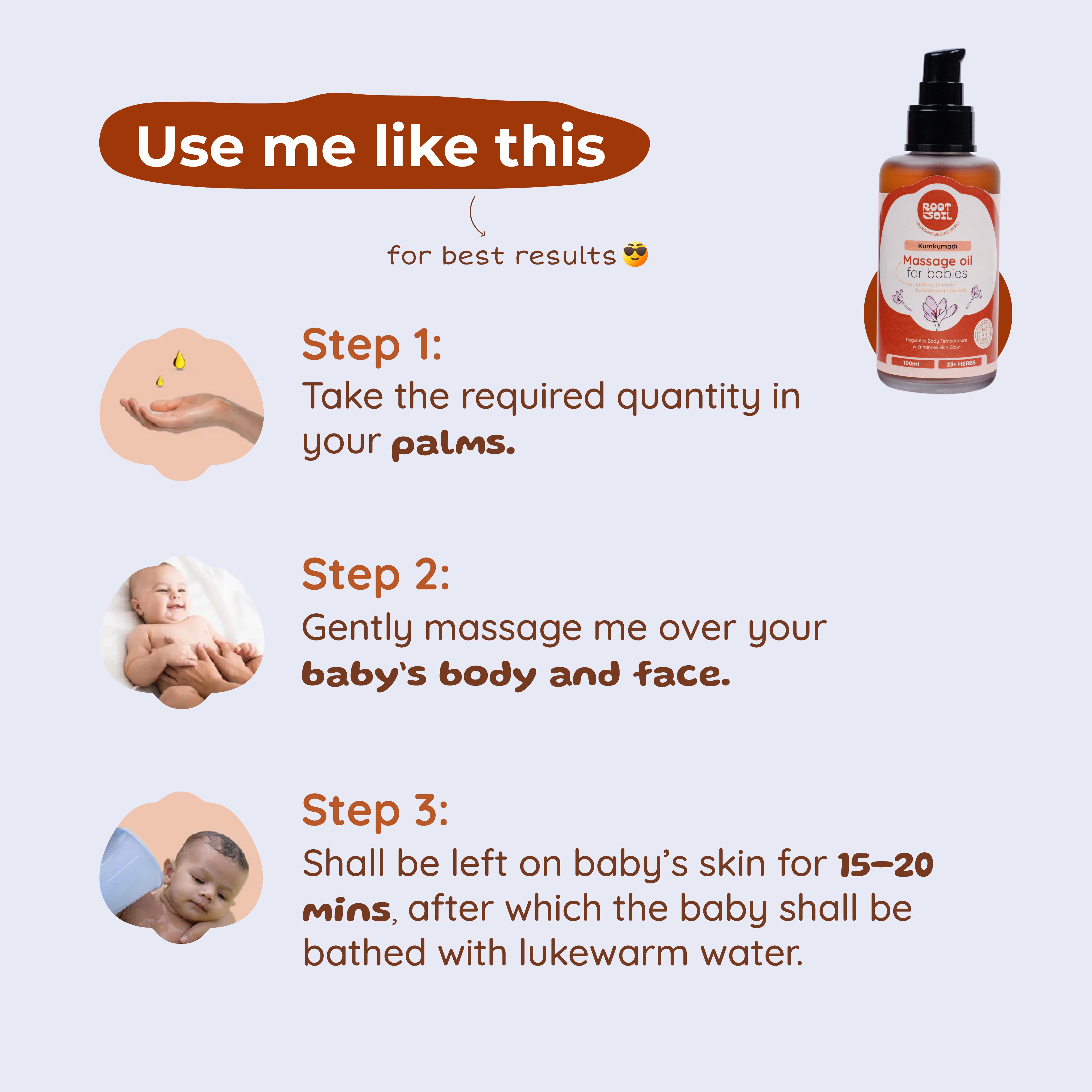Kumkumadi Baby Massage Oil Skin Glow Body Balance – ROOT and