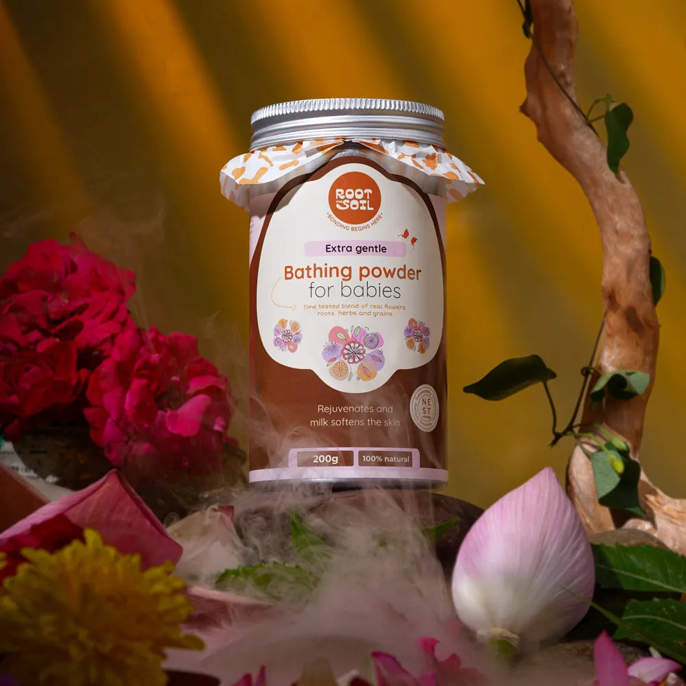 Extra Gentle Baby Bathing Powder | Time-tested blend of Real Flowers, Herbs & Grains | 0 m To 8 y  | 200 g