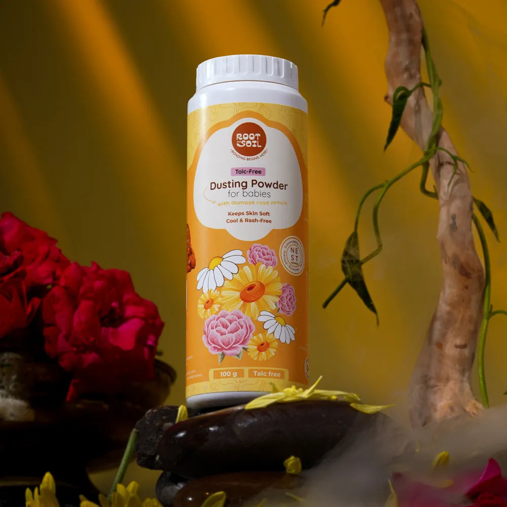 Damask Rose Talc-Free Baby Dusting Powder | Protects from Infections & Rashes | 0+ m | 100 g