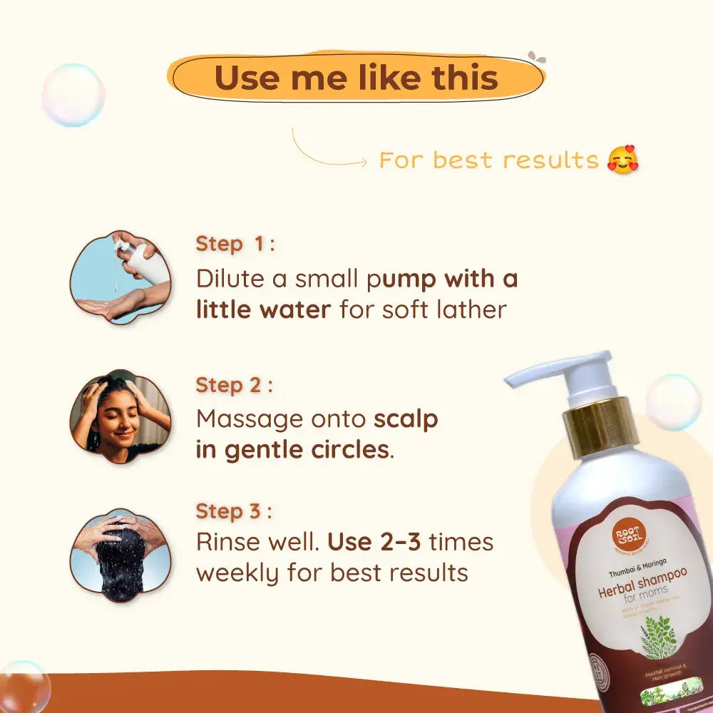Herbal Shampoo For Moms | Hairfall Control & Hair Growth Support | 200 ml