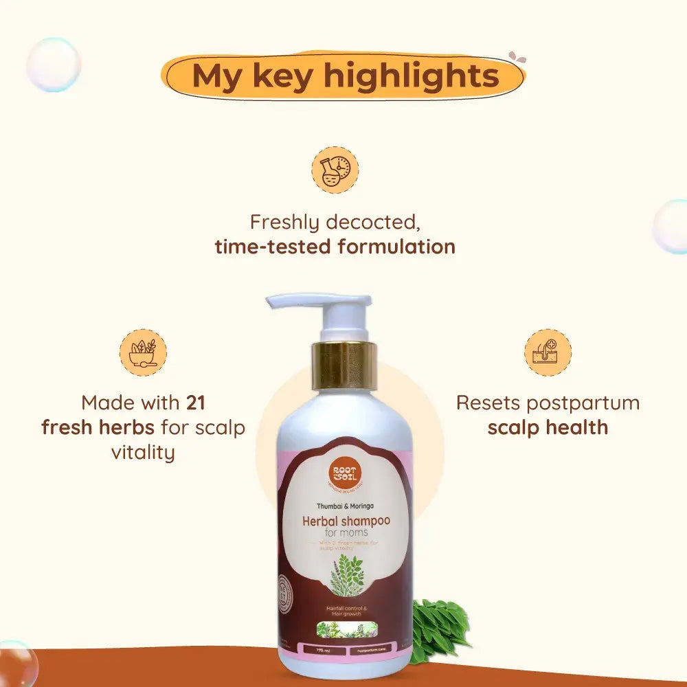 Herbal Shampoo For Moms | Hairfall Control & Hair Growth Support | 200 ml