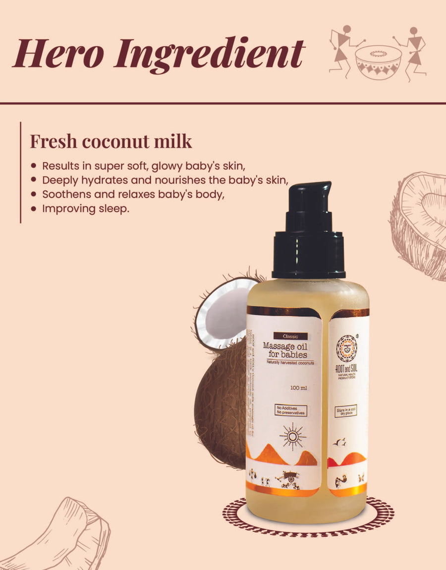 Coconut milk massage oil for babies