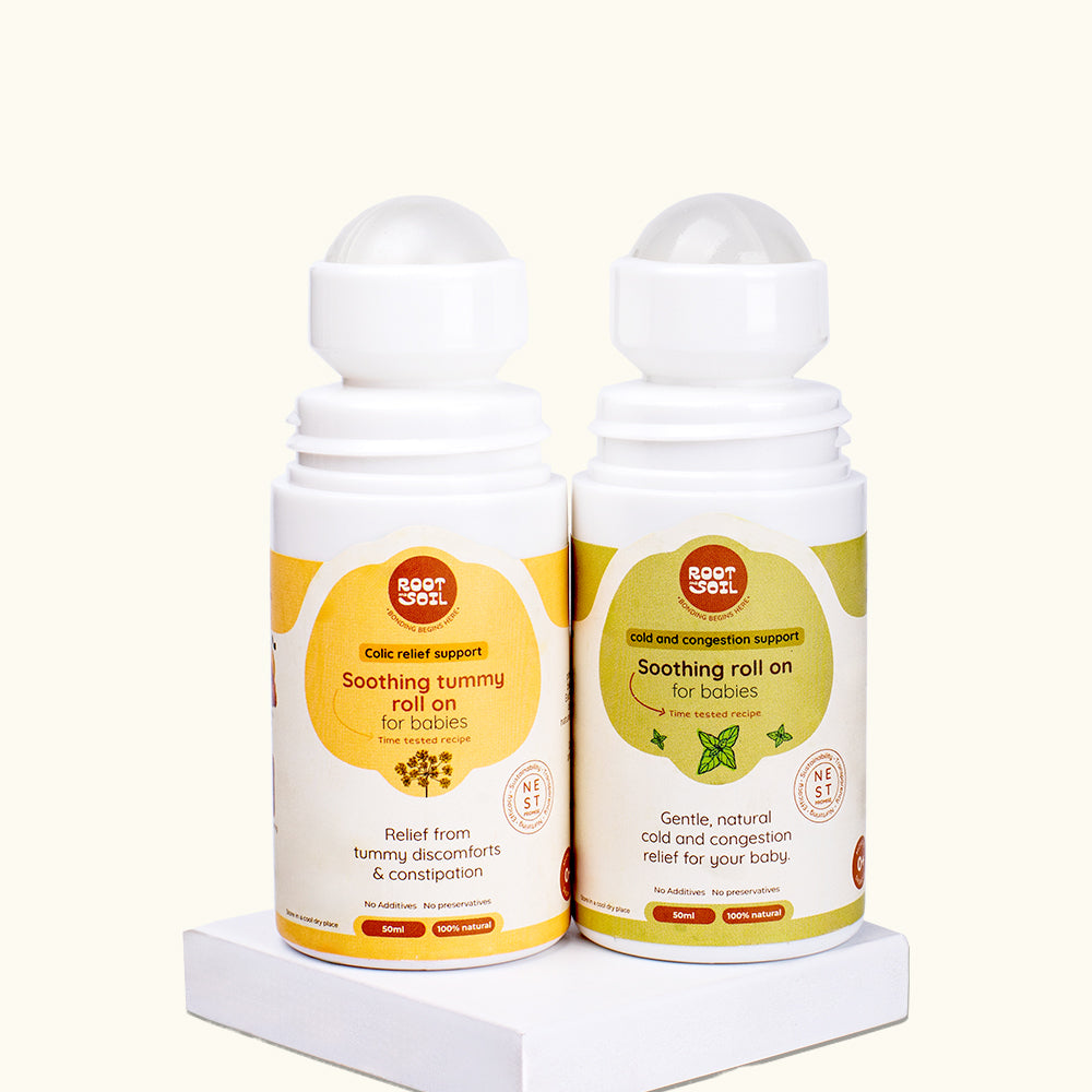 Instant Relief combo  - Colic relief tummy roll-on for babies + Calm and comforting roll-on for babies