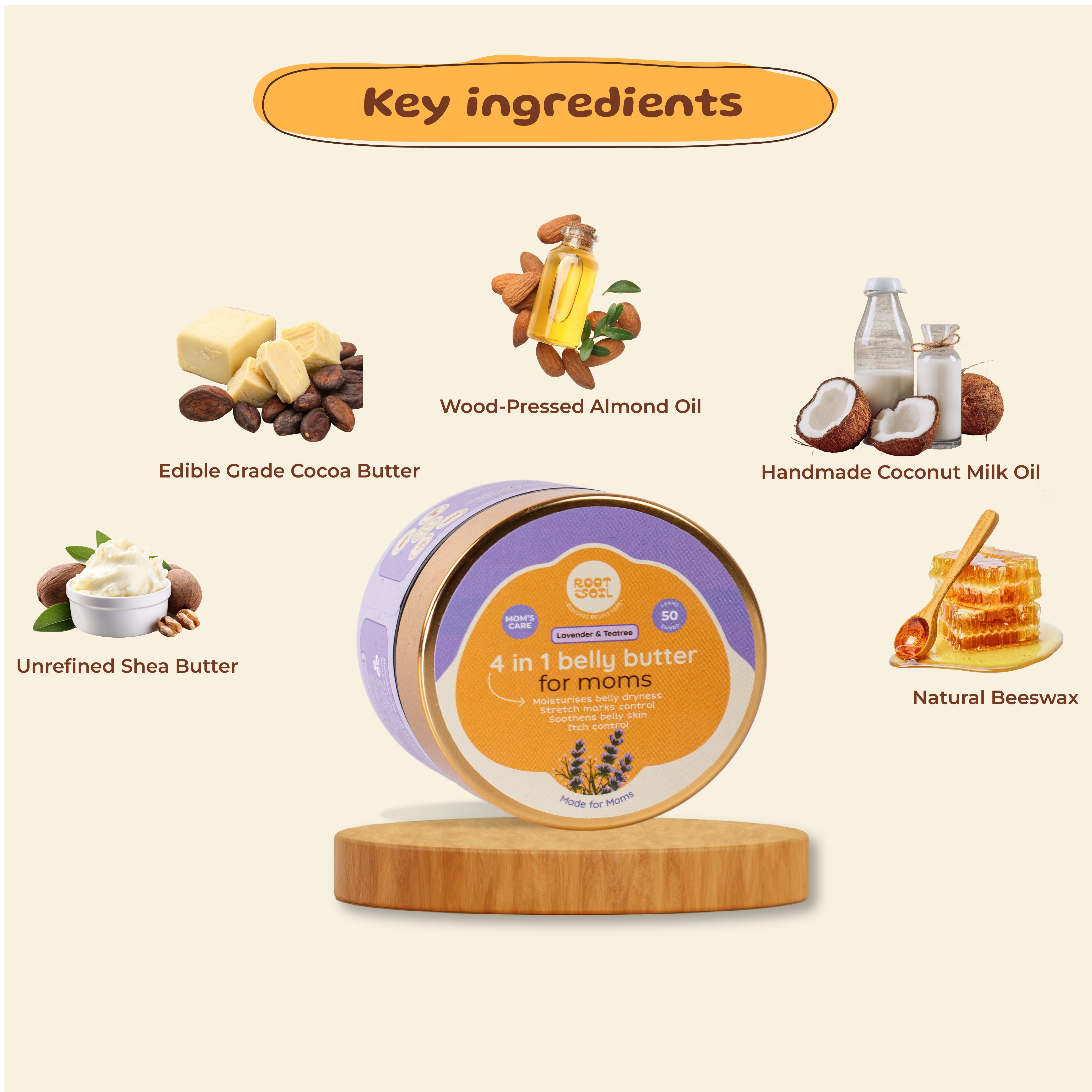 Soothening Belly Butter (4 In 1) | Stretch Mark Control & Soothens Belly Itchiness | 50 g