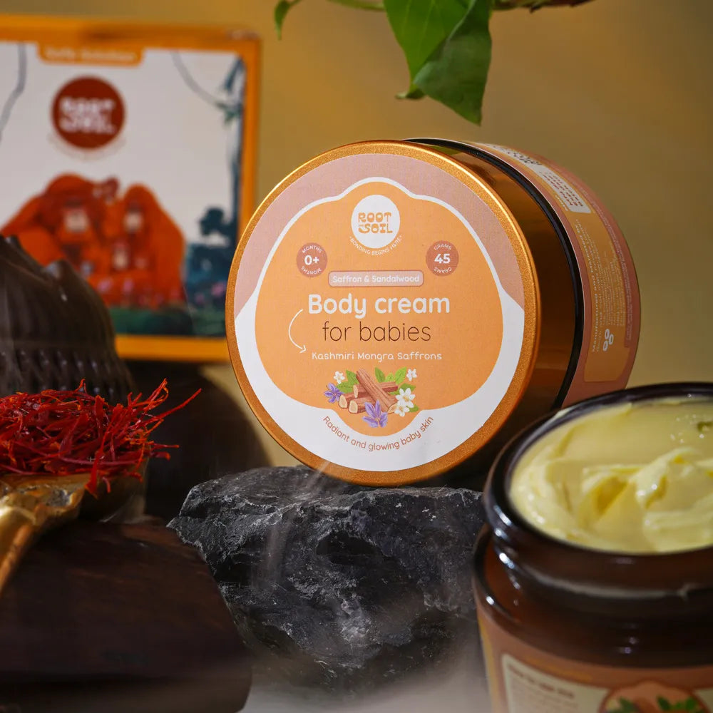 Saffron & Sandalwood Body Cream  | Glowy & Healthy Baby Skin | 0 m - 8 y | 45 g