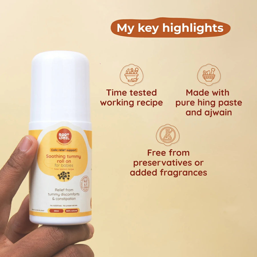 Colic Tummy Roll-On For Babies | For Stomach discomforts & Gassiness | 0+ m | 50 ml