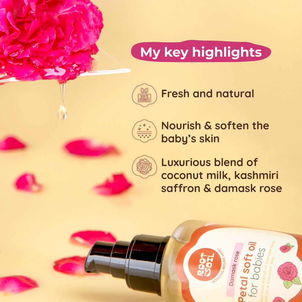 Petal Soft Massage Oil | For Supple Soft Baby Skin | 0+ m | 100 ml