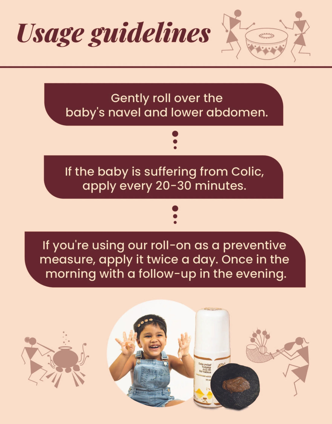 Colic relief tummy roll-on for babies - Hing based (0+ months) - 50 ml