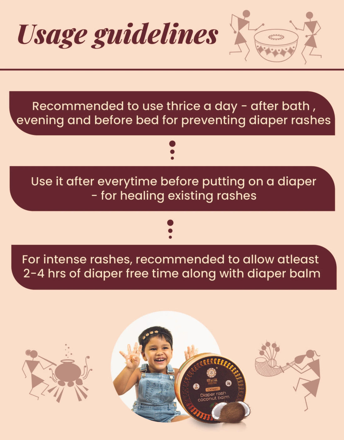 Diaper rash coconut balm for babies