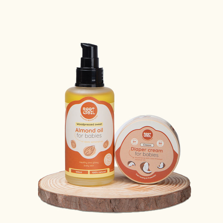 Nurture & Care Duo (Almond Oil + Baby Diaper Rash Balm)
