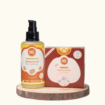 Gentle Glow Combo (Almond Oil & Kumkumadi Baby Bar Duo for Nourished Skin)