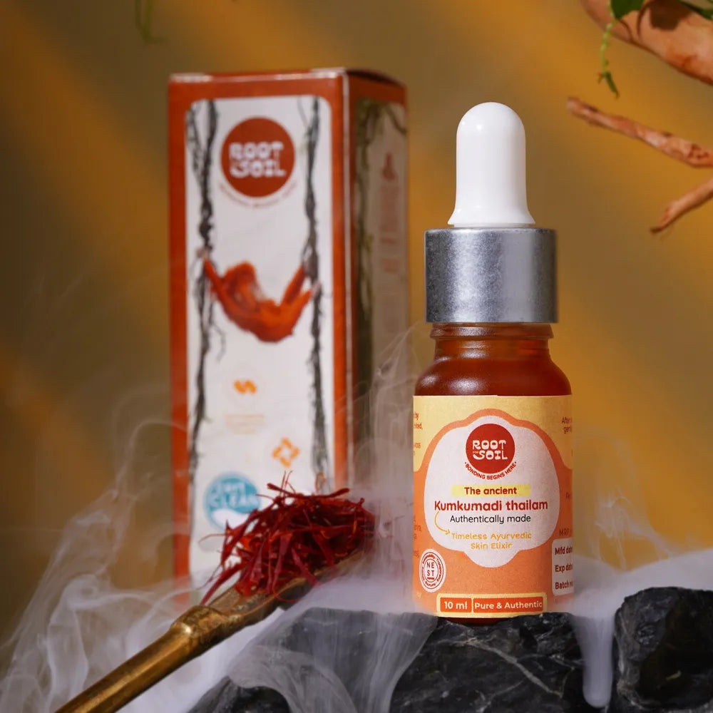 Root and Soil Ancient Kumkumadi Thailam 10ml Ayurvedic face oil for glowing skin