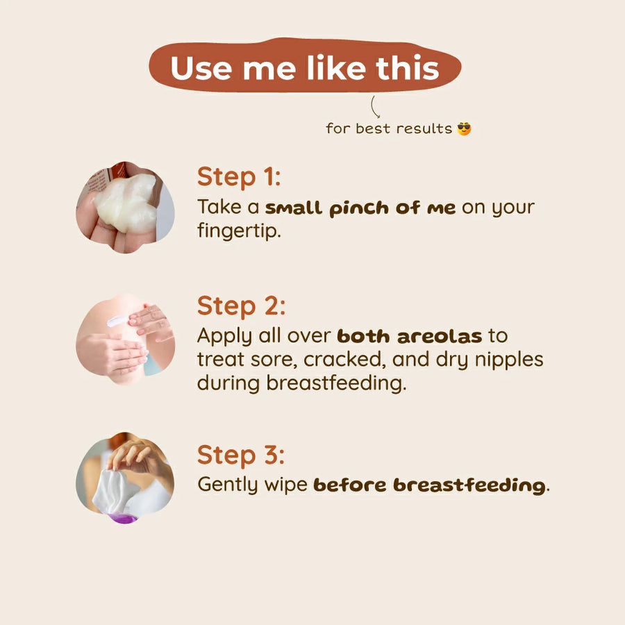 Nursing Nipple Balm (With Desi Ghee) | Soothes Sore & Cracked Nipples - Breastfeeding Safe | 50 g