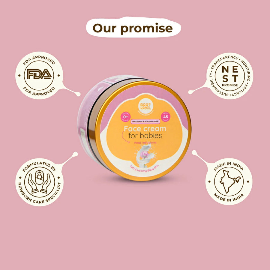 Pink Lotus & Coconut Milk Face Cream | Soft & Healthy Baby Skin | 0 m - 8 y | 45 g