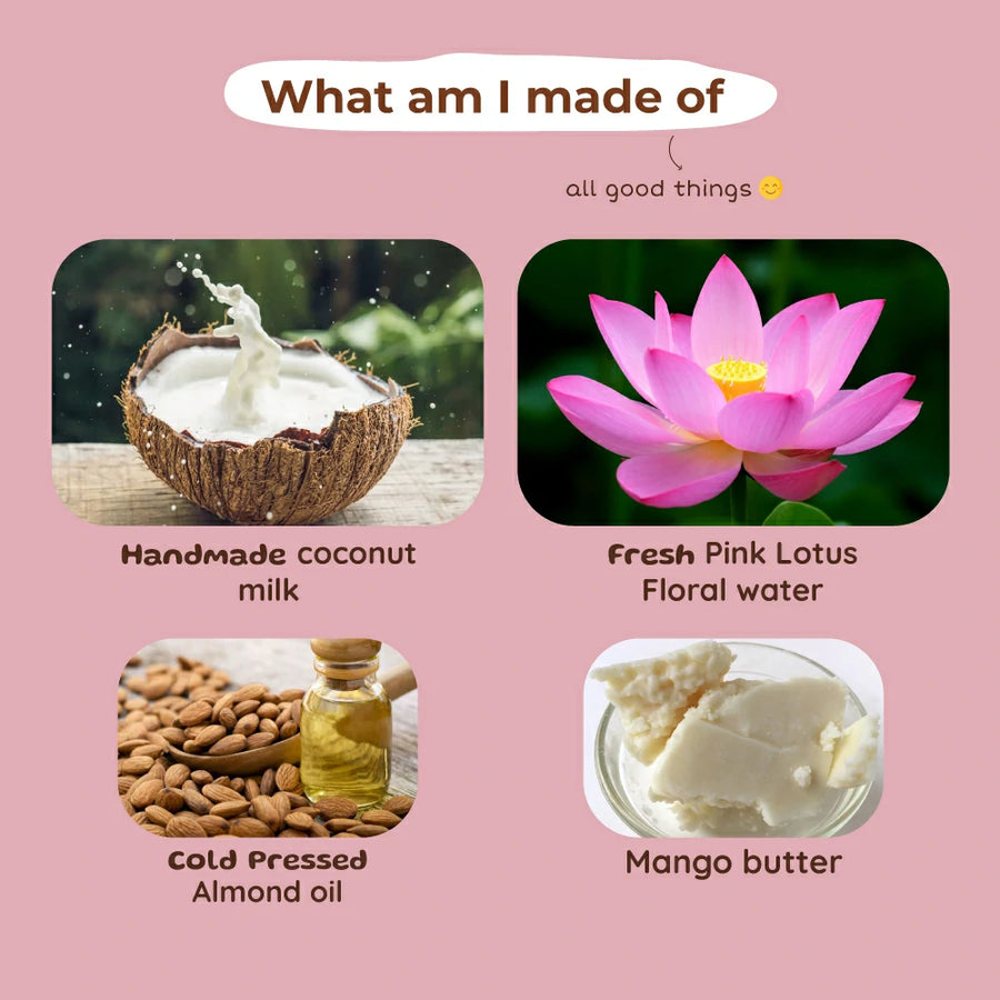 Pink Lotus & Coconut Milk Face Cream | Soft & Healthy Baby Skin | 0 m - 8 y | 45 g