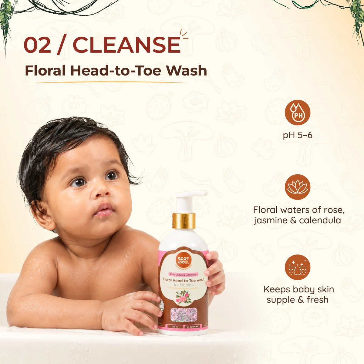 ROOT and SOIL | Baby’s 3-Step Care Combo – Almond Oil, Head-to-Toe Wash & Lotion