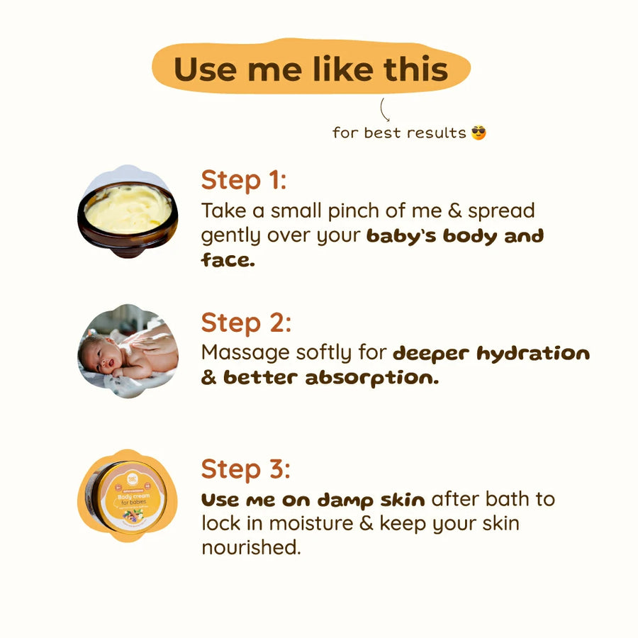 Saffron & Sandalwood Body Cream  | Glowy & Healthy Baby Skin | 0 m - 8 y | 45 g
