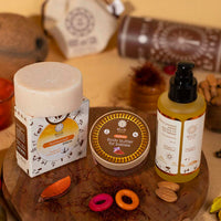 Baby Even Skin Tone Combo - Almond oil 100ml + Kumkumadi bathing bar 90g + Body butter saffron 50g