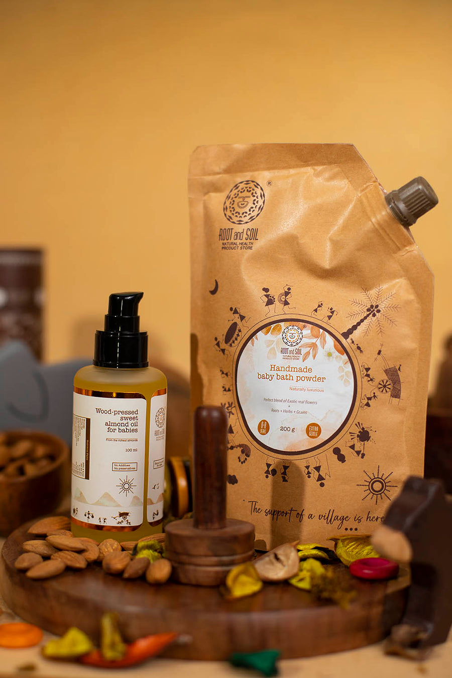 Traditional Bath Time Combo Almond Oil + Baby Bathing Powder ROOT